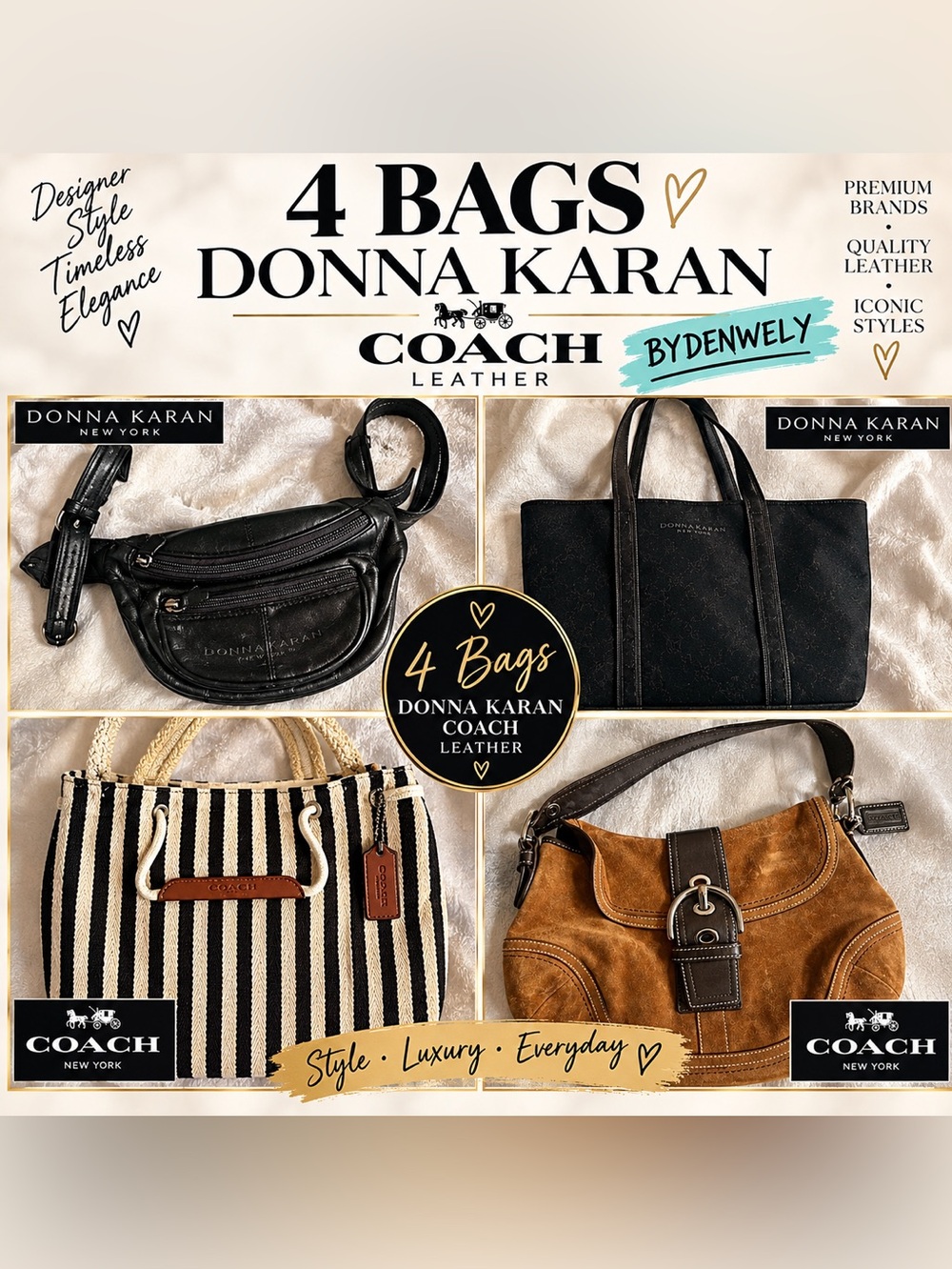 Donna Karan Black Suede Tote - Elegant Everyday Women's Bag
